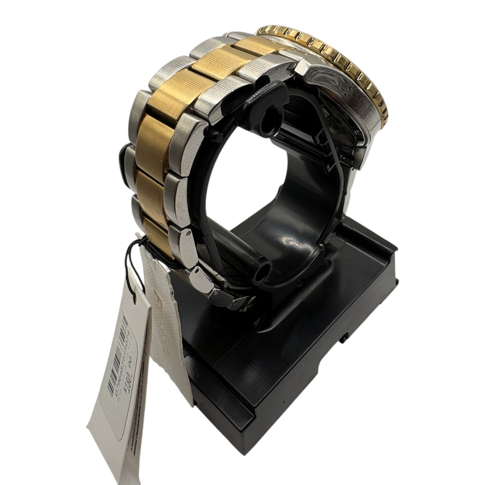 Fossil FB-01 Dive Watch Mens Black Gold Two-Tone Rotating Bezel 100M - Picture 3 of 8